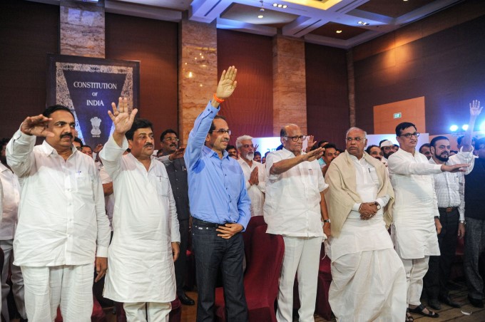 NCP, Congress And Shiv Sena MLAs At Grand Hyatt Hotel In Mumbai NCP, Congress And Shiv Sena MLAs At Grand Hyatt Hotel In Mumbai