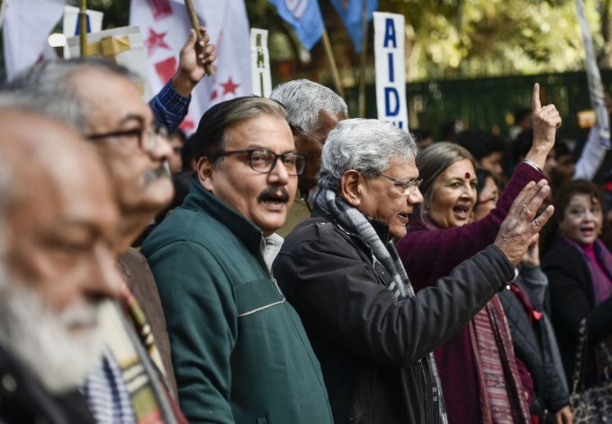 JNU Students Protest March Against Removal Of V-C JNU Students Protest March Against Removal Of V-C