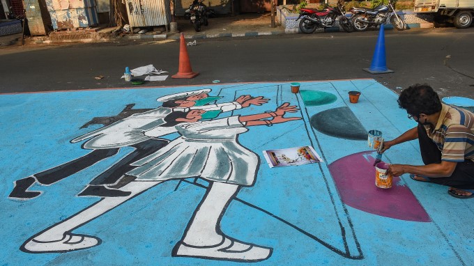 Coronavirus Awareness Painting Across World Coronavirus Awareness Painting Across World