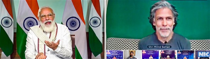 PM Modi Interacts With Fitness Influencers During Fit India Dialogue PM Modi Interacts With Fitness Influencers During Fit India Dialogue