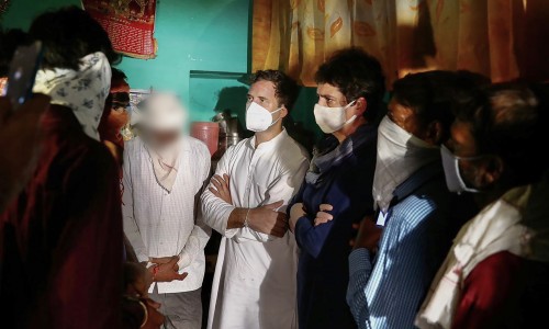 Priyanka And Rahul Gandhi Meet Hathras Victim's Family Priyanka And Rahul Gandhi Meet Hathras Victim's Family