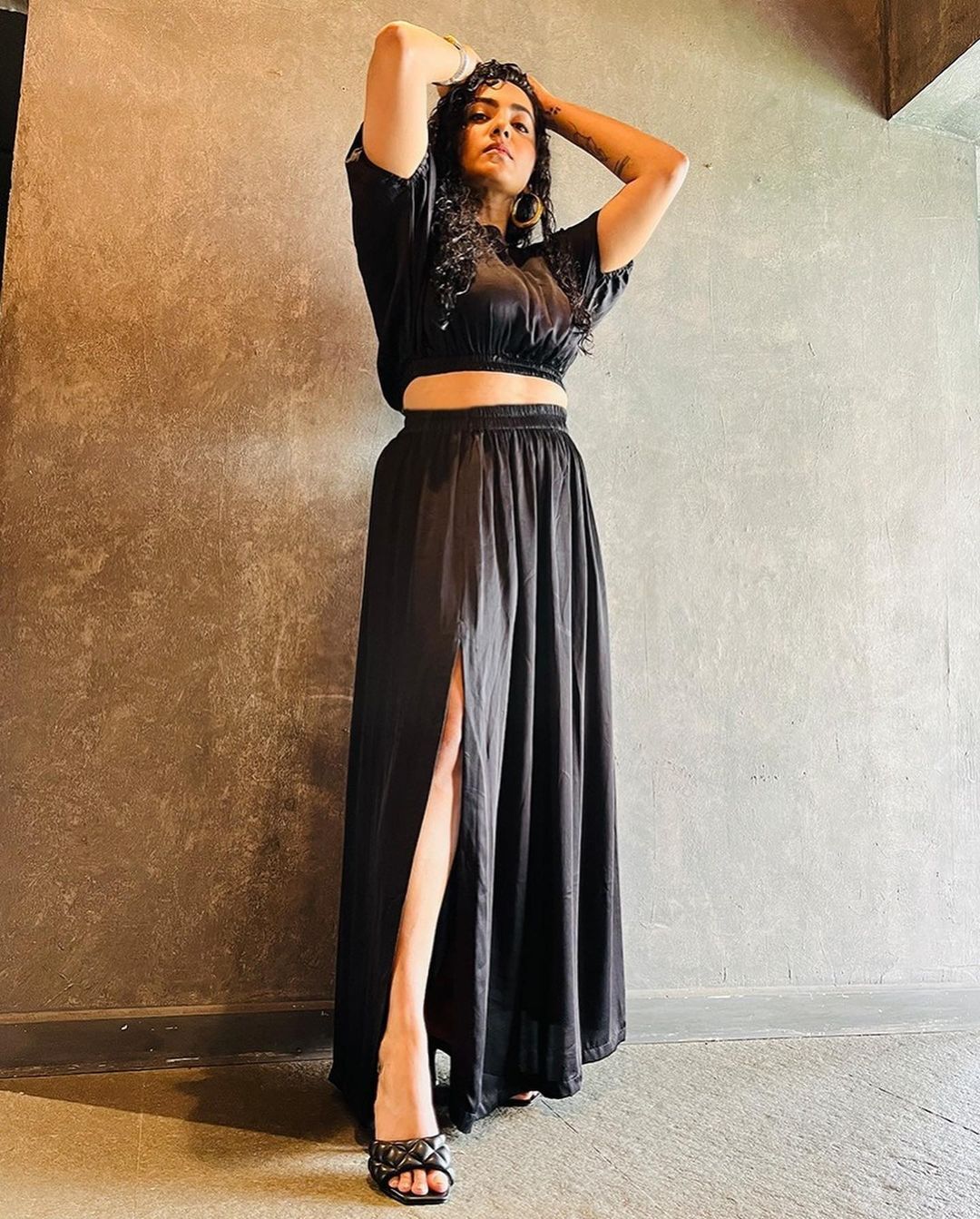 Actress Parvathy Thiruvothu Looking Stunning In Black Skirt Set