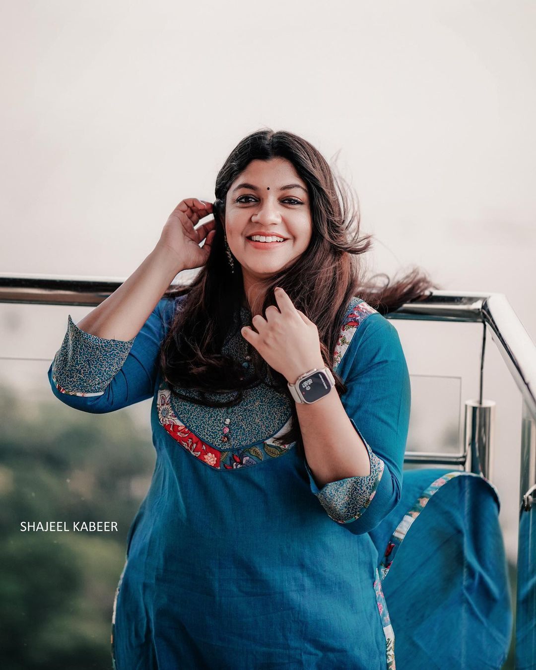 Aparna Balamurali New Cute And Stylish Look In Blue Kurti On Thankam